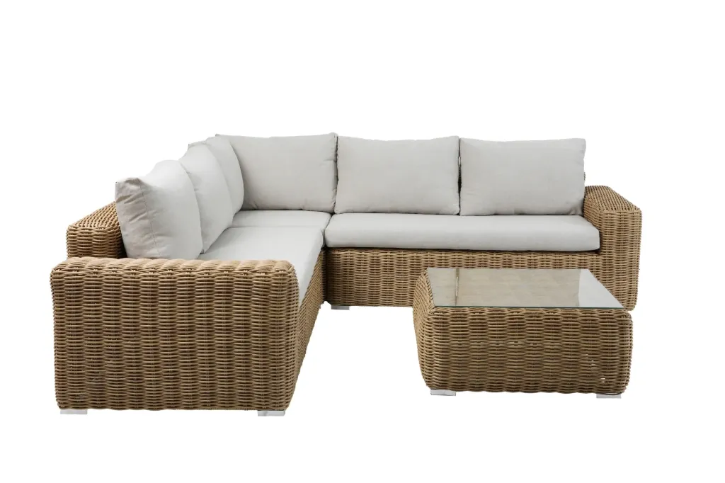 Conjunto de Jardim 4 Peças em Rattan e Alumínio com Mesa – Ref. 89092