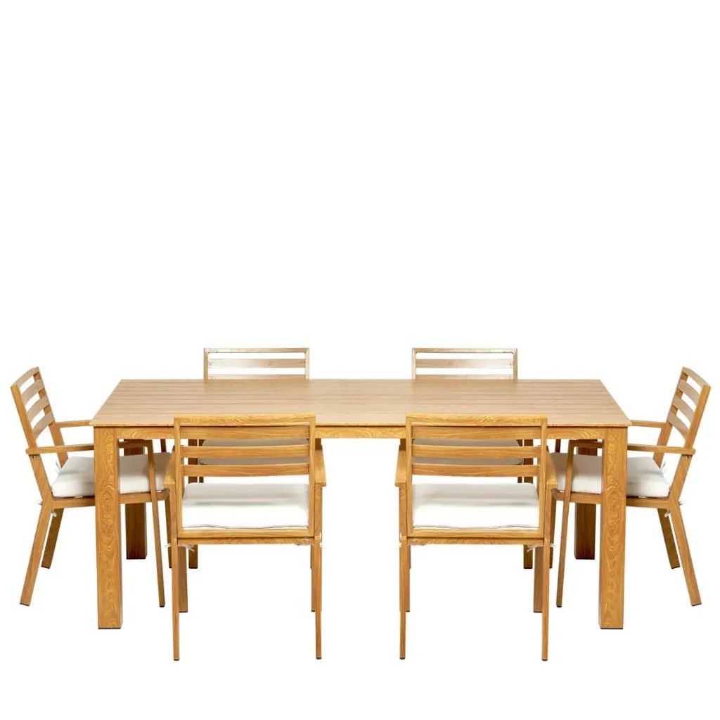 Conjunto de Mesa de Jardim com 6 Cadeiras em Alumínio