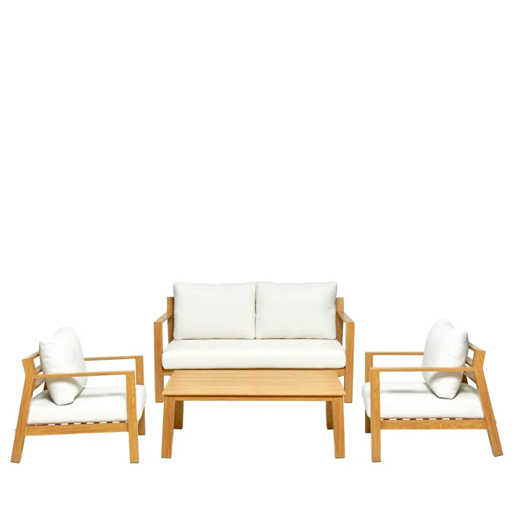 Conjunto de Jardim 4 Peças em Alumínio com Sofá de 2 Lugares – Ref. 89087